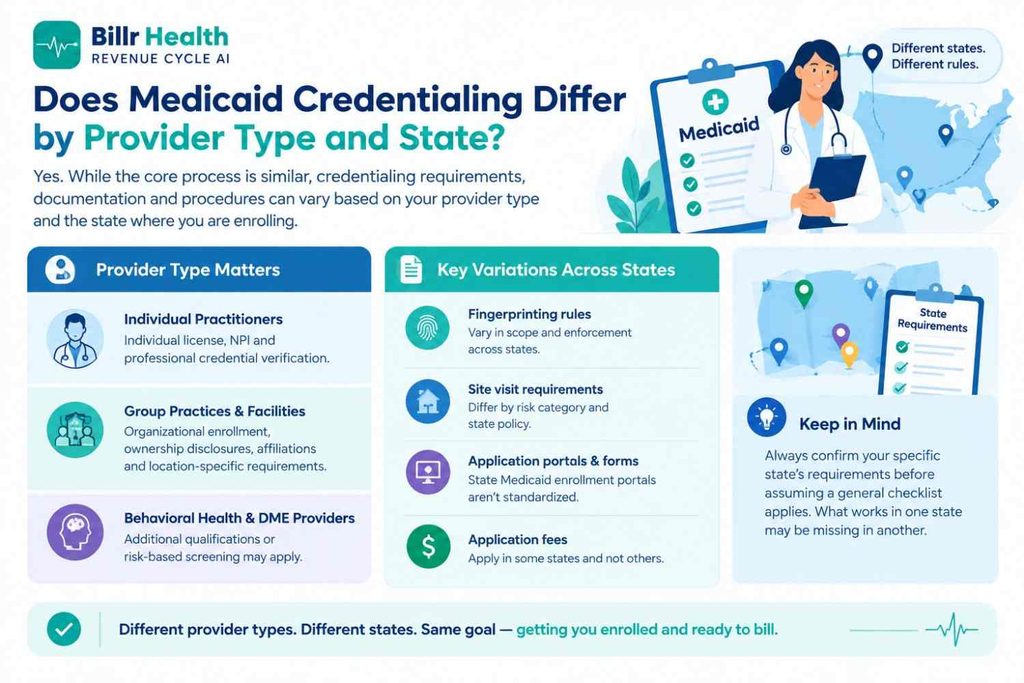 Does Medicaid Credentialing Differ by Provider Type and State?
